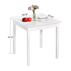VECELO Bureau carré compact, Petit bureau minimaliste pour ordinateur portable et étude, Blanc