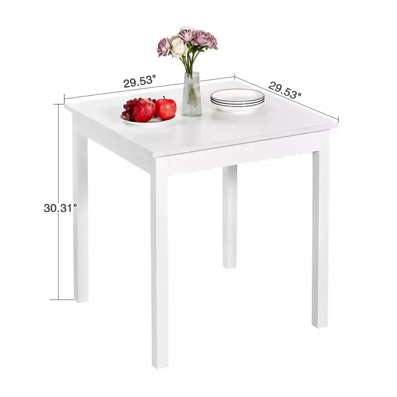 VECELO Bureau carré compact, Petit bureau minimaliste pour ordinateur portable et étude, Blanc