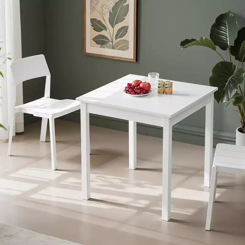 VECELO Bureau carré compact, Petit bureau minimaliste pour ordinateur portable et étude, Blanc