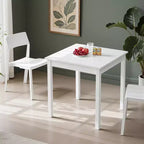 VECELO Bureau carré compact, Petit bureau minimaliste pour ordinateur portable et étude, Blanc