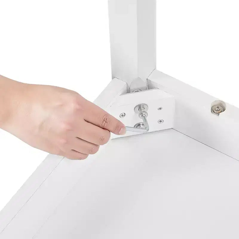 VECELO Bureau carré compact, Petit bureau minimaliste pour ordinateur portable et étude, Blanc