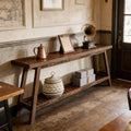 GDFStudio Aza Rustic 2-Tier Extra-Long Console Table