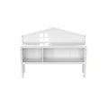 Full Size Montessori Floor Bed Headboard Storage Cabinet, White