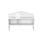 Full Size Montessori Floor Bed Headboard Storage Cabinet, White