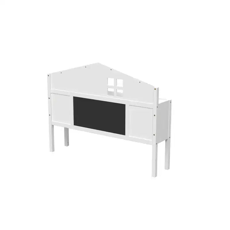 Meuble de rangement pour tête de lit de lit au sol Montessori pleine grandeur, blanc