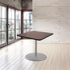 Table à manger carrée de collection 76 cm Gris/Acajou
