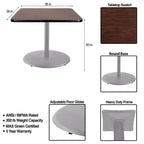 Table à manger carrée de collection 76 cm Gris/Acajou