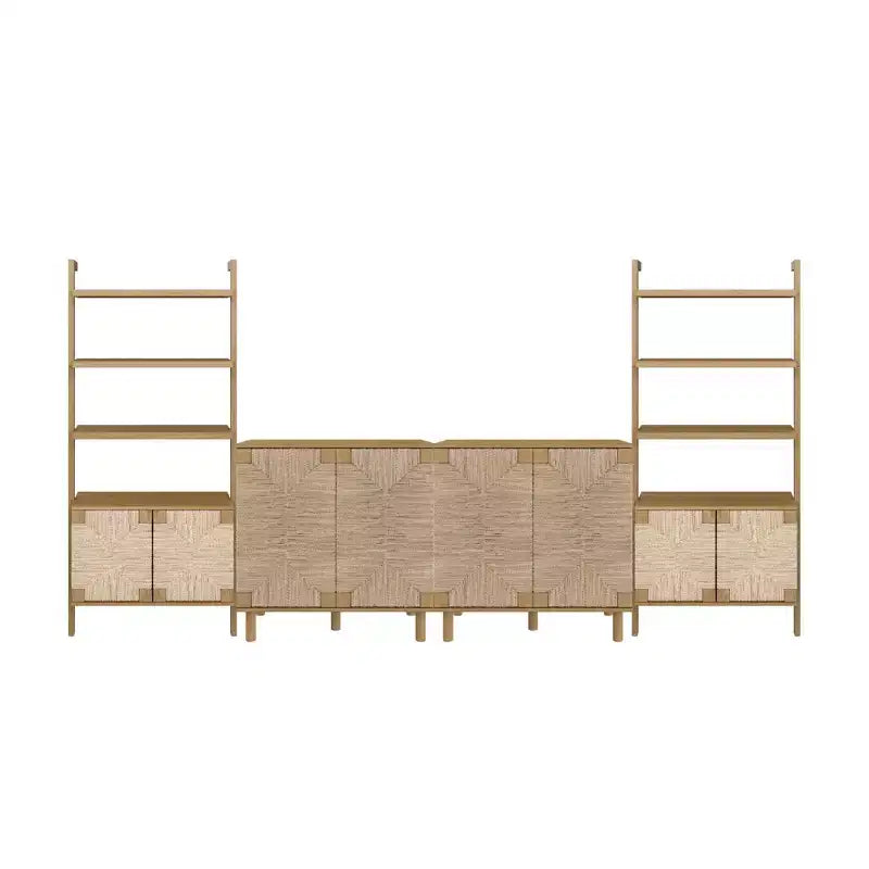 Nathan James Beacon Tv Wall Unit For Tvs Up To 50" Light Brown