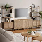 Meuble TV mural Nathan James Beacon pour téléviseurs jusqu'à 50", marron clair