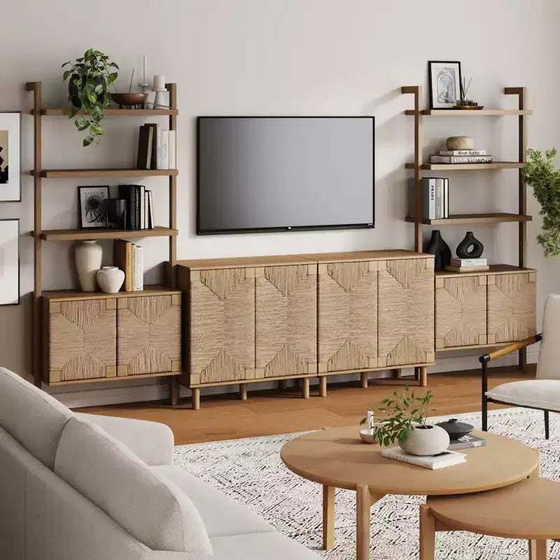 Meuble TV mural Nathan James Beacon pour téléviseurs jusqu'à 50", marron clair