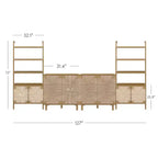 Meuble TV mural Nathan James Beacon pour téléviseurs jusqu'à 50", marron clair