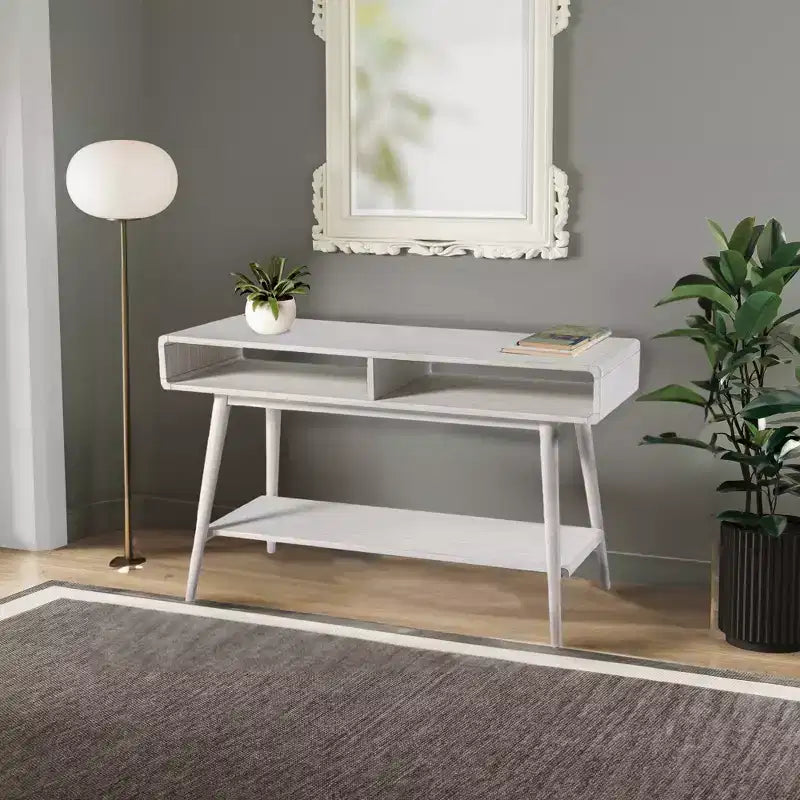 Console avec étagères ouvertes - Blanc cassé