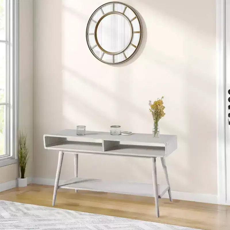 Console avec étagères ouvertes - Blanc cassé