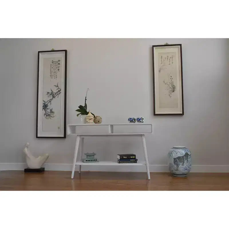 Console avec étagères ouvertes - Blanc cassé