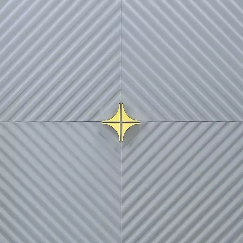 Armoire d'appoint gris brillant à motif ondulé