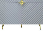 Armoire d'appoint gris brillant à motif ondulé