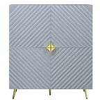 Armoire d'appoint gris brillant à motif ondulé