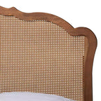 Lit de rangement Latrell en bois et rotin pour grand lit Baxton Studio, noyer brun