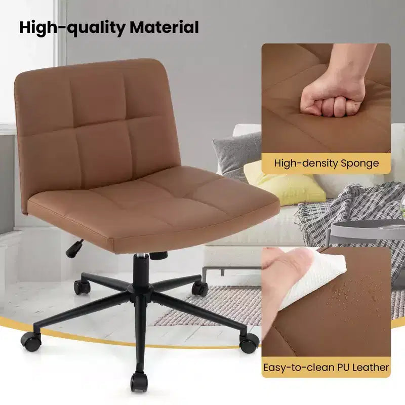 Chaise Criss Cross avec roulettes, siège surdimensionné en U, réglable en hauteur, pivotante, pour bureau à domicile