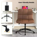 Chaise Criss Cross avec roulettes, siège surdimensionné en U, réglable en hauteur, pivotante, pour bureau à domicile