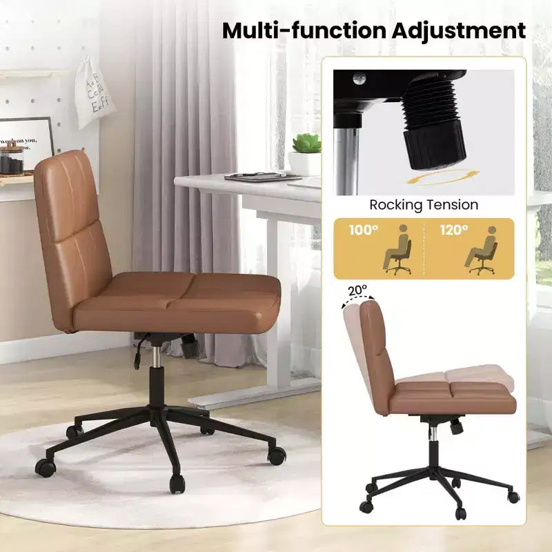 Chaise Criss Cross avec roulettes, siège surdimensionné en U, réglable en hauteur, pivotante, pour bureau à domicile