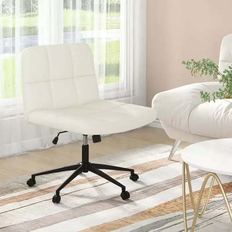 Chaise Criss Cross avec roulettes, siège surdimensionné en U, réglable en hauteur, pivotante, pour bureau à domicile
