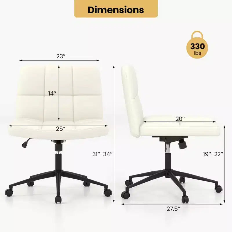 Chaise Criss Cross avec roulettes, siège surdimensionné en U, réglable en hauteur, pivotante, pour bureau à domicile