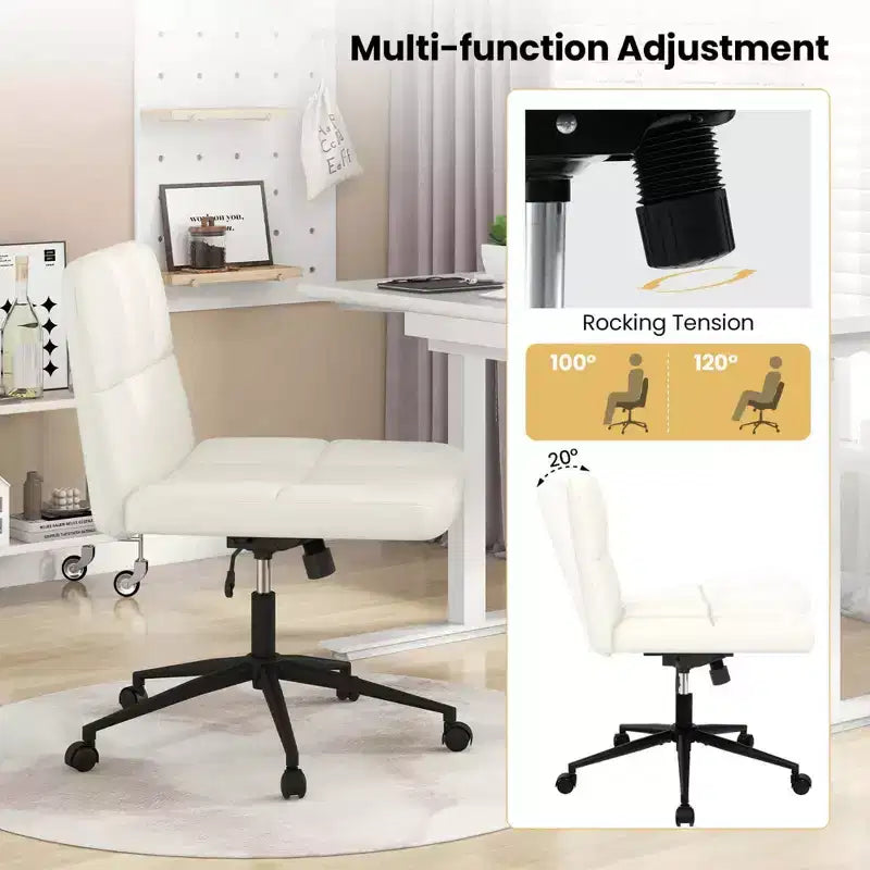Chaise Criss Cross avec roulettes, siège surdimensionné en U, réglable en hauteur, pivotante, pour bureau à domicile