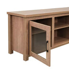 Flash Furniture Meuble TV Sheffield Classic pour téléviseurs jusqu'à 80" - Finition moderne avec portes entièrement vitrées - Cadre en bois d'ingénierie de 65" - 3 étagères
