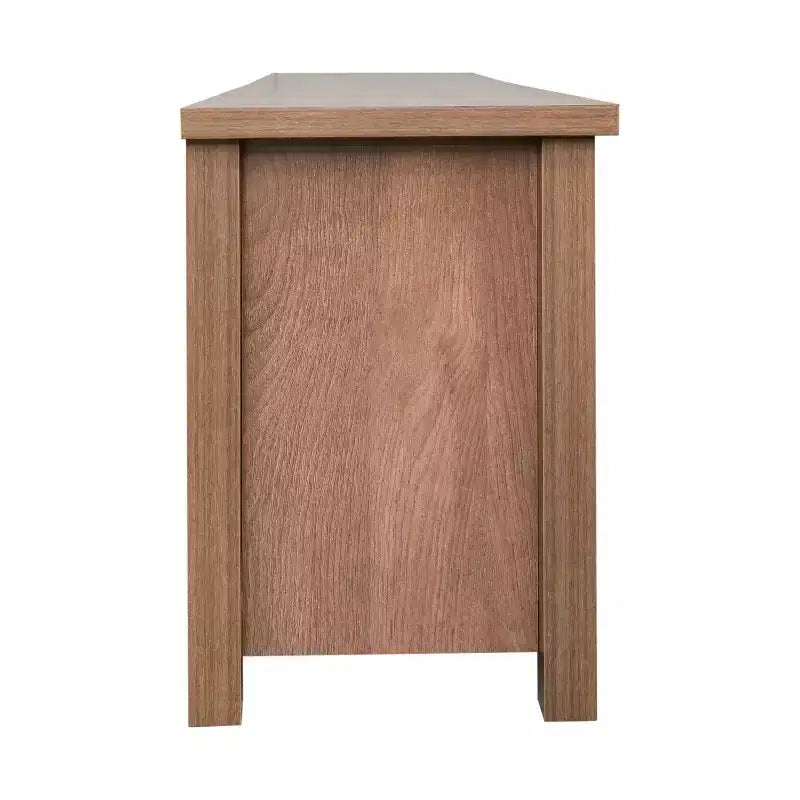 Flash Furniture Meuble TV Sheffield Classic pour téléviseurs jusqu'à 80" - Finition moderne avec portes entièrement vitrées - Cadre en bois d'ingénierie de 65" - 3 étagères