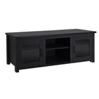 Flash Furniture Sheffield Classic TV Stand for up to 80 TVs - Modern Finish with Full Glass Doors - 65 Engineered Wood Frame - 3 Shelves