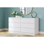 Commode à 6 tiroirs moderne Onita de Signature Design by Ashley, blanche
