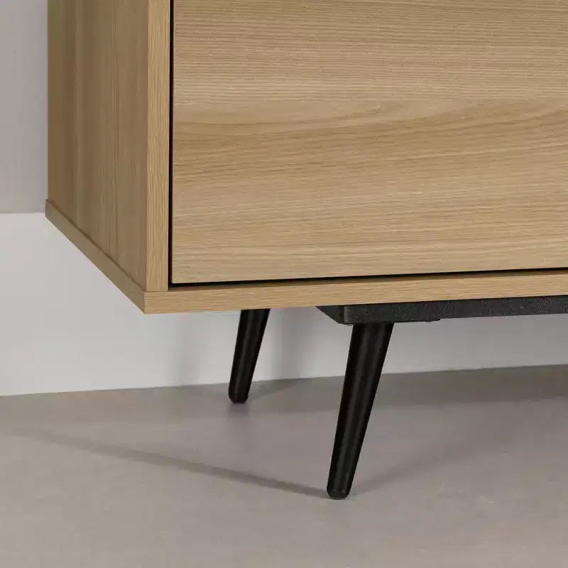 Meuble TV Mezzy de South Shore avec portes, pour téléviseurs jusqu'à 75 po