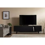 Meuble TV Mezzy de South Shore avec portes, pour téléviseurs jusqu'à 75 po