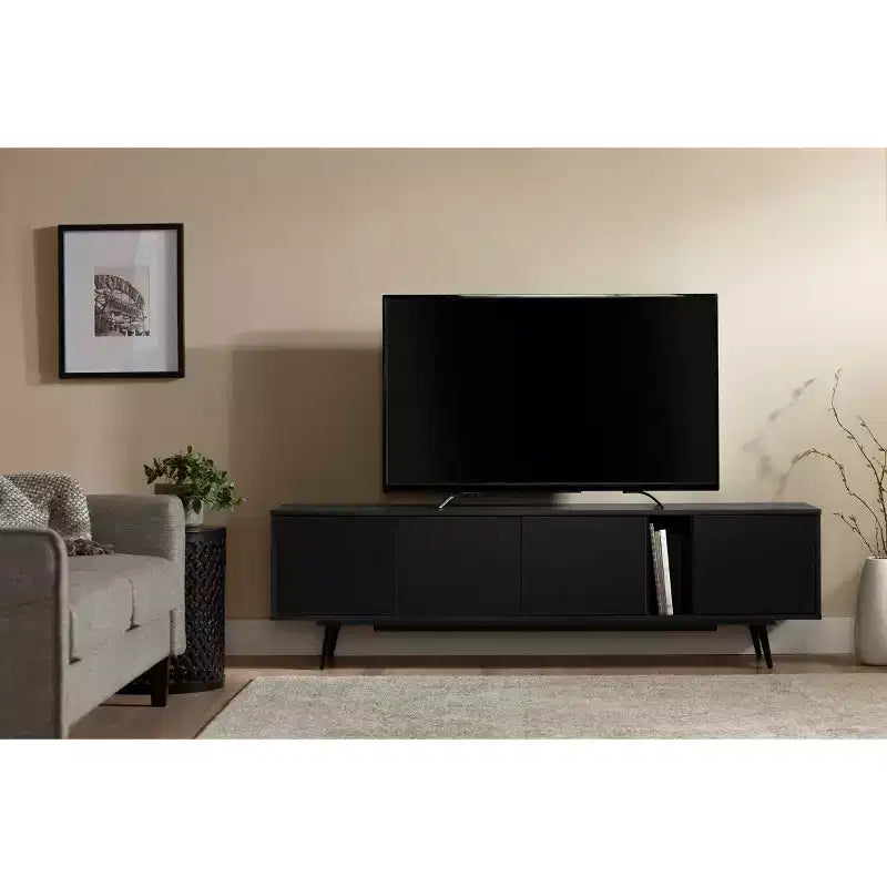 Meuble TV Mezzy de South Shore avec portes, pour téléviseurs jusqu'à 75 po