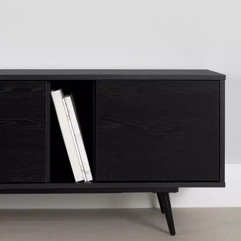 Meuble TV Mezzy de South Shore avec portes, pour téléviseurs jusqu'à 75 po