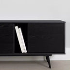 Meuble TV Mezzy de South Shore avec portes, pour téléviseurs jusqu'à 75 po
