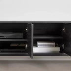 Meuble TV Mezzy de South Shore avec portes, pour téléviseurs jusqu'à 75 po