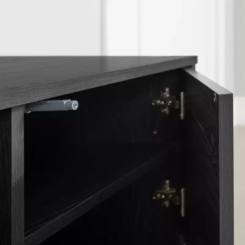 Meuble TV Mezzy de South Shore avec portes, pour téléviseurs jusqu'à 75 po