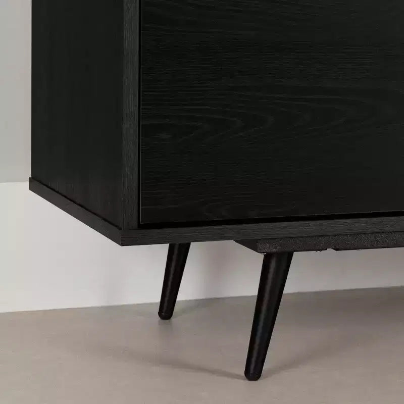 Meuble TV Mezzy de South Shore avec portes, pour téléviseurs jusqu'à 75 po