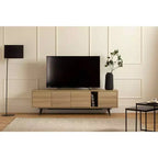 Meuble TV Mezzy de South Shore avec portes, pour téléviseurs jusqu'à 75 po