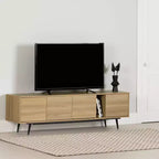 Meuble TV Mezzy de South Shore avec portes, pour téléviseurs jusqu'à 75 po