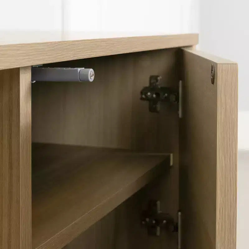 Meuble TV Mezzy de South Shore avec portes, pour téléviseurs jusqu'à 75 po