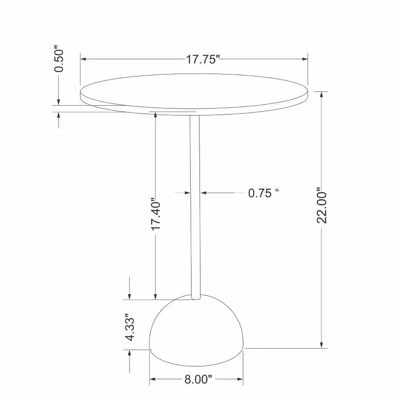 Table d'appoint à pied moderne - L'essentiel de la chambre